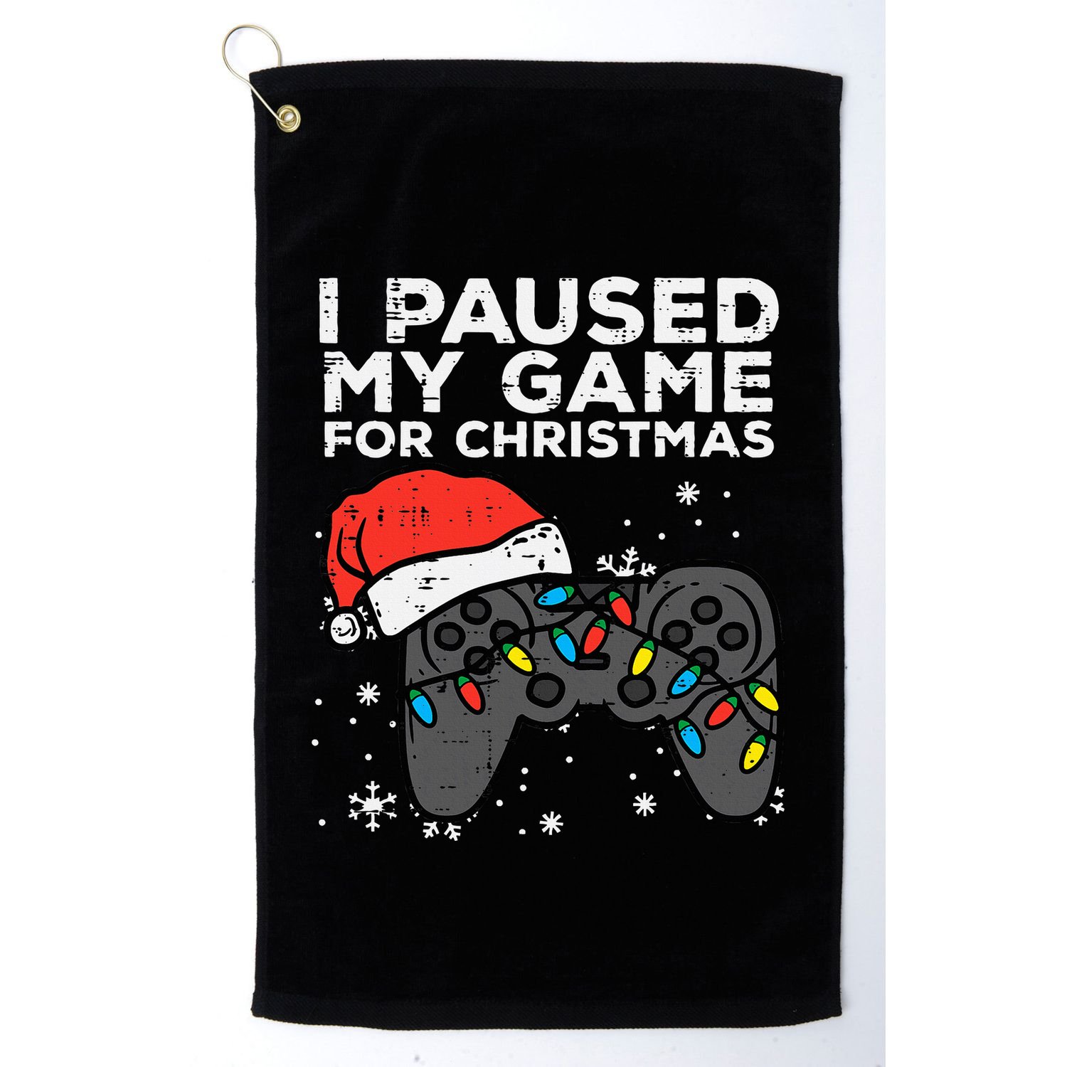 Paused My Game Christmas Gamer Xmas Golf Towel