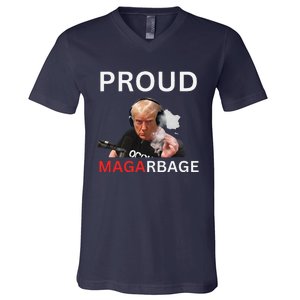 Proud Maga Garbageproud To Be Garbage Trump Supporters V-Neck T-Shirt