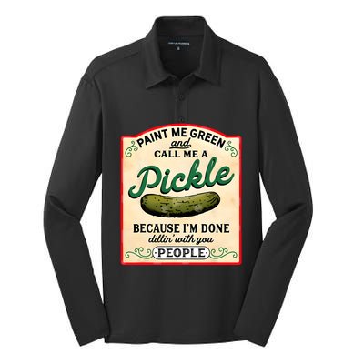 Paint Me Green And Call Me A Pickle Silk Touch Performance Long Sleeve Polo