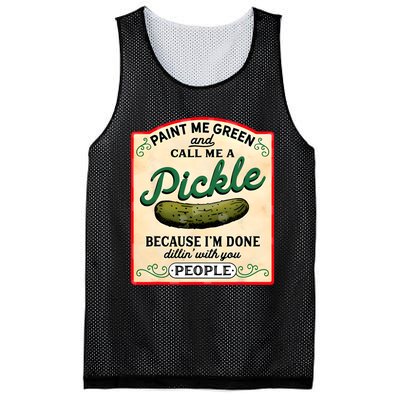 Paint Me Green And Call Me A Pickle Mesh Reversible Basketball Jersey Tank