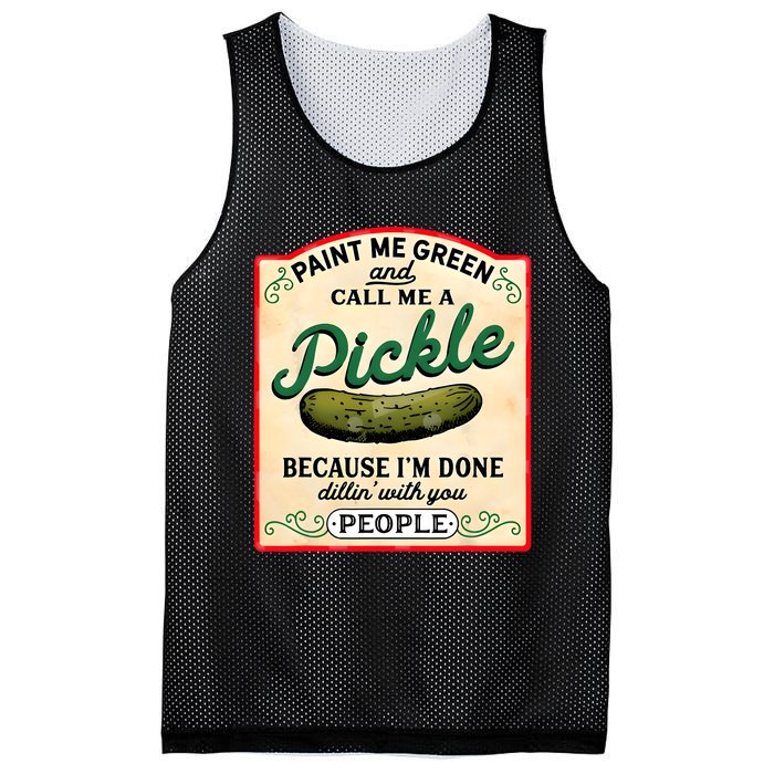 Paint Me Green And Call Me A Pickle Mesh Reversible Basketball Jersey Tank