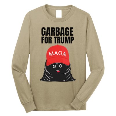 Proud Maga Garbage For Trump Supporter Trash Bag Cartoon Gift Long Sleeve Shirt