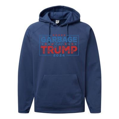 Proud Maga Garbage For Trump Supporter Gift Performance Fleece Hoodie