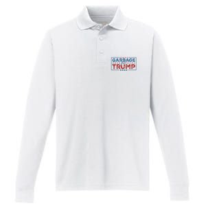 Proud Maga Garbage For Trump Supporter Gift Performance Long Sleeve Polo