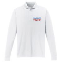 Proud Maga Garbage For Trump Supporter Gift Performance Long Sleeve Polo