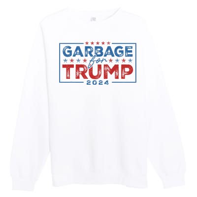 Proud Maga Garbage For Trump Supporter Gift Premium Crewneck Sweatshirt