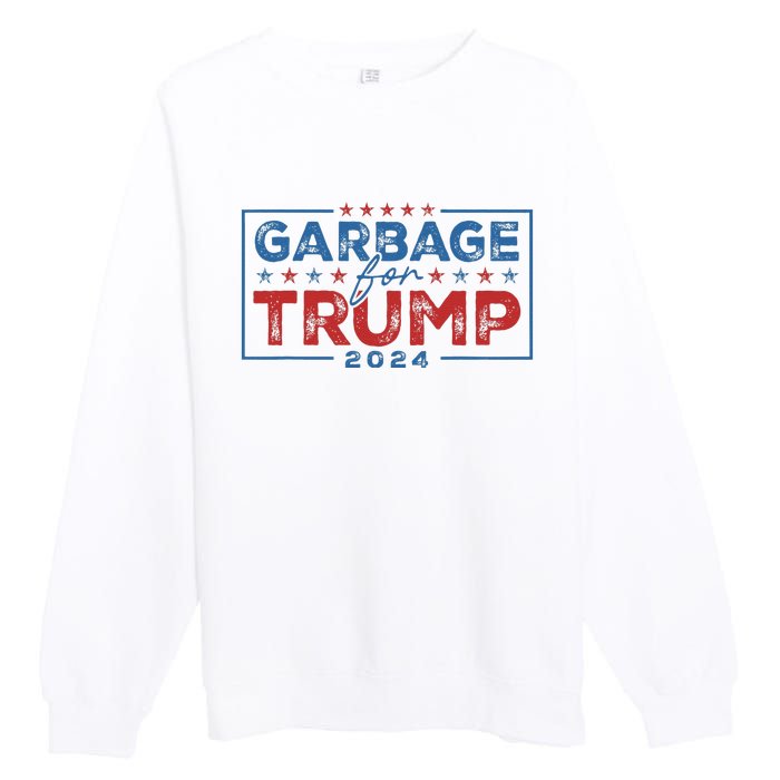 Proud Maga Garbage For Trump Supporter Gift Premium Crewneck Sweatshirt