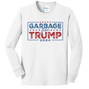 Proud Maga Garbage For Trump Supporter Gift Kids Long Sleeve Shirt