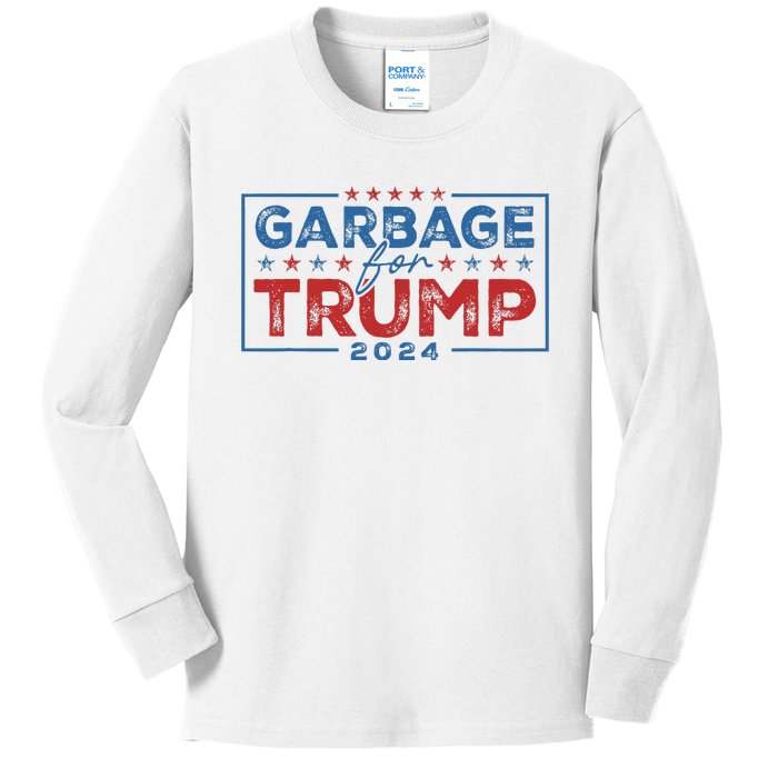 Proud Maga Garbage For Trump Supporter Gift Kids Long Sleeve Shirt