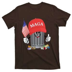 Proud Maga Garbage Trump Supporter Trash Can Cartoon Funny Gift T-Shirt