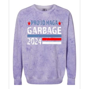 Proud Maga Garbage Trump Supporter Trump Vance 2024 Premium Colorblast Crewneck Sweatshirt