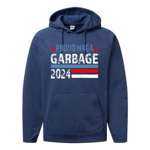 Proud Maga Garbage Trump Supporter Trump Vance 2024 Premium Performance Fleece Hoodie