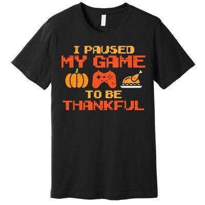 Paused My Game Thankful Video Gamer Thanksgiving Premium T-Shirt