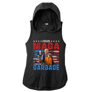 Proud Maga Garbage Trump Vance 2024 Supporter Gift Ladies PosiCharge Tri-Blend Wicking Draft Hoodie Tank