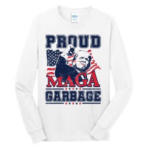 Proud Maga Garbage Vote Trump 2024 Trump Supporter Garbage Gift Tall Long Sleeve T-Shirt