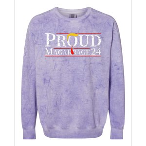 Proud Maga Garbage Trump 2024 Supporters Colorblast Crewneck Sweatshirt