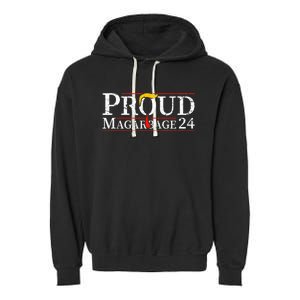 Proud Maga Garbage Trump 2024 Supporters Garment-Dyed Fleece Hoodie