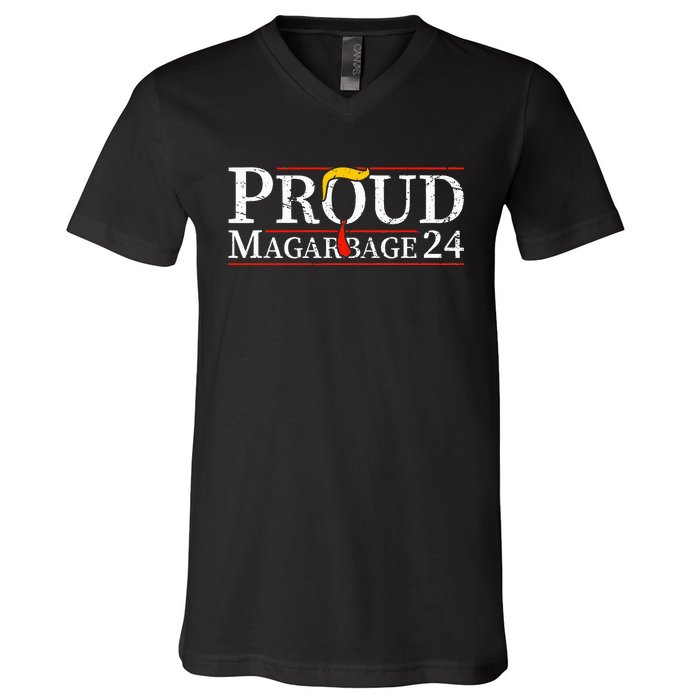 Proud Maga Garbage Trump 2024 Supporters V-Neck T-Shirt