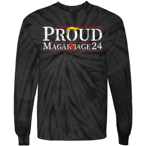 Proud Maga Garbage Trump 2024 Supporters Tie-Dye Long Sleeve Shirt