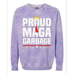 Proud Maga Garbage Trump 2024 Political Supporters Colorblast Crewneck Sweatshirt