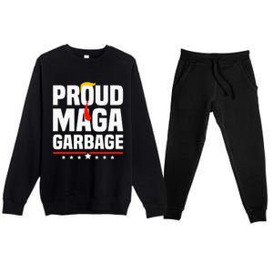 Proud Maga Garbage Trump 2024 Political Supporters Premium Crewneck Sweatsuit Set