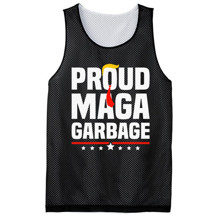 Proud Maga Garbage Trump 2024 Political Supporters Mesh Reversible Basketball Jersey Tank