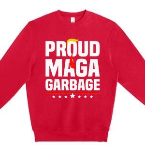 Proud Maga Garbage Trump 2024 Political Supporters Premium Crewneck Sweatshirt