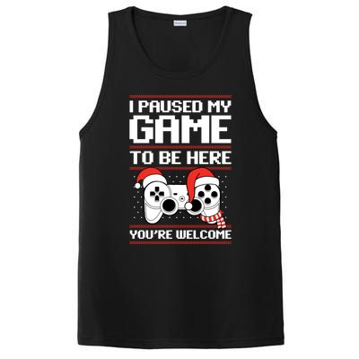 Paused My Game To Be Here Gift Ugly Christmas Video Gamer Gift PosiCharge Competitor Tank