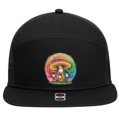 Pride Month Gay The Pray Away Lgbt Pride Month 7 Panel Mesh Trucker Snapback Hat