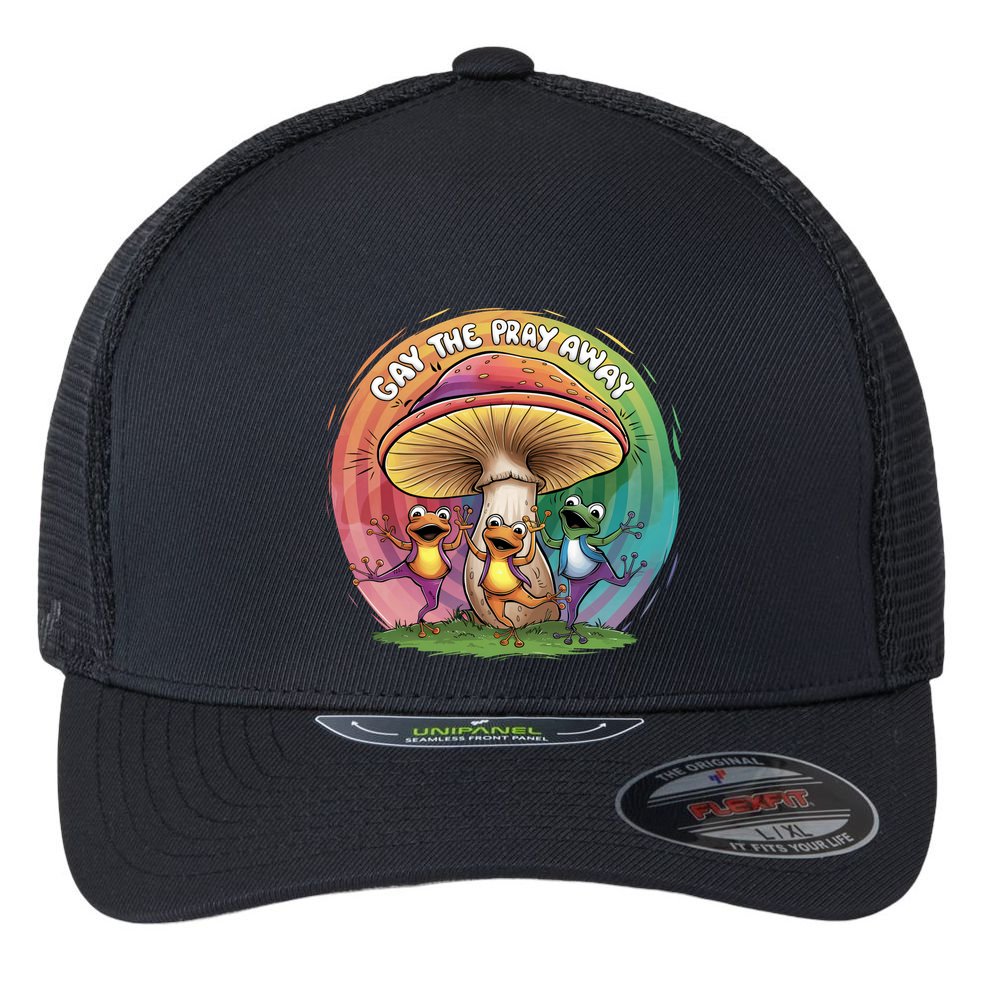 Pride Month Gay The Pray Away Lgbt Pride Month Flexfit Unipanel Trucker Cap