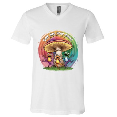 Pride Month Gay The Pray Away Lgbt Pride Month V-Neck T-Shirt