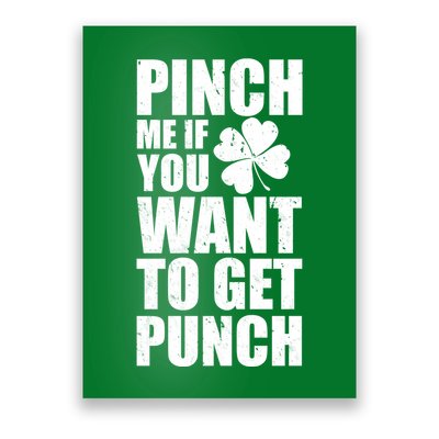 Pinch Me If You Want To Get Punch St Pattys Day Poster