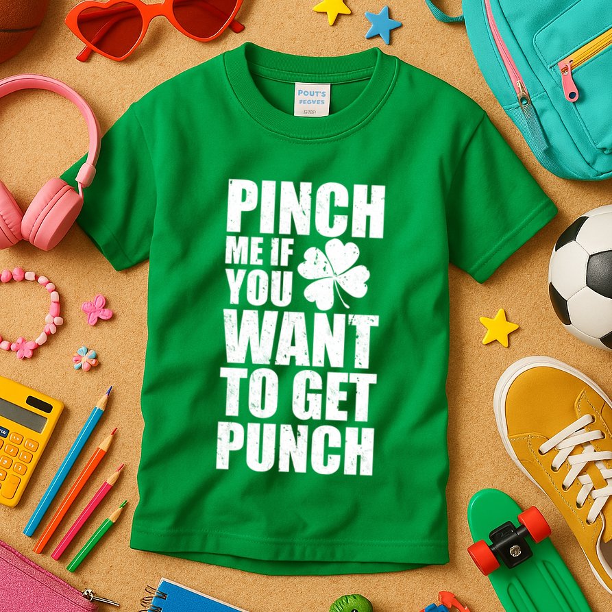 Pinch Me If You Want To Get Punch St Pattys Day Kids T-Shirt