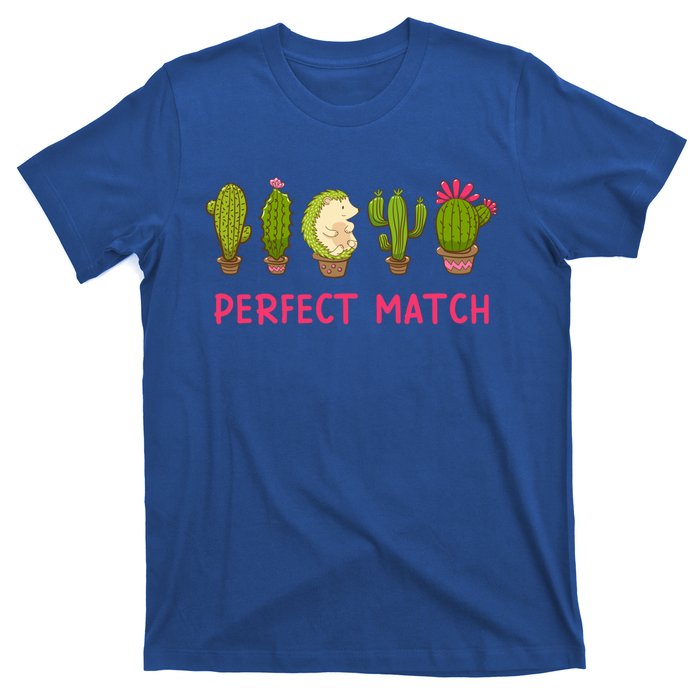 Perfect Match Hedgehog And Cactus Valentine's Day Gift T-Shirt