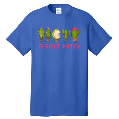 Perfect Match Hedgehog And Cactus Valentine's Day Gift Tall T-Shirt