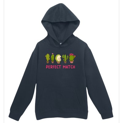 Perfect Match Hedgehog And Cactus Valentine's Day Gift Urban Pullover Hoodie