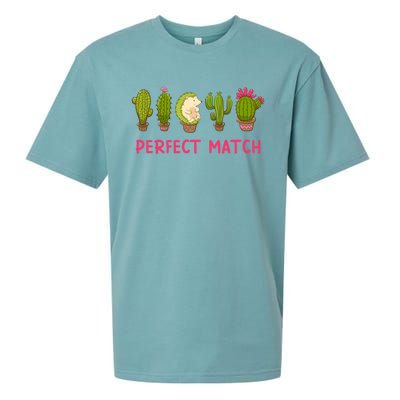 Perfect Match Hedgehog And Cactus Valentine's Day Gift Sueded Cloud Jersey T-Shirt