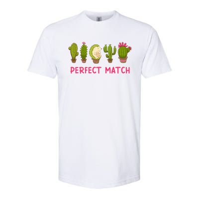 Perfect Match Hedgehog And Cactus Valentine's Day Gift Softstyle CVC T-Shirt