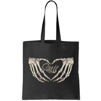 Pregnant Mom Halloween Costume with Xray Skeleton Baby Tote Bag