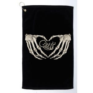 Pregnant Mom Halloween Costume with Xray Skeleton Baby Platinum Collection Golf Towel