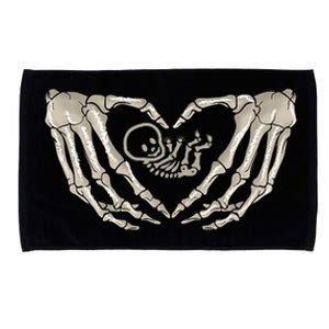 Pregnant Mom Halloween Costume with Xray Skeleton Baby Microfiber Hand Towel