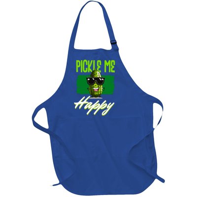 Pickle Me Happy Pickles Lover Great Gift Full-Length Apron With Pockets