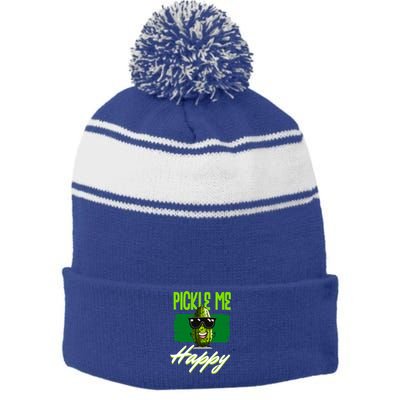 Pickle Me Happy Pickles Lover Great Gift Stripe Pom Pom Beanie