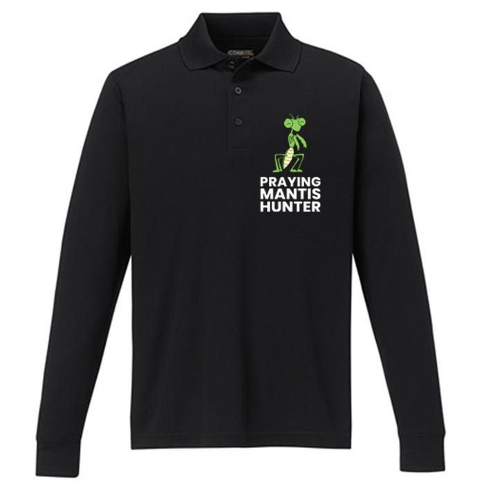 Praying Mantis Hunter Insect Lover Performance Long Sleeve Polo