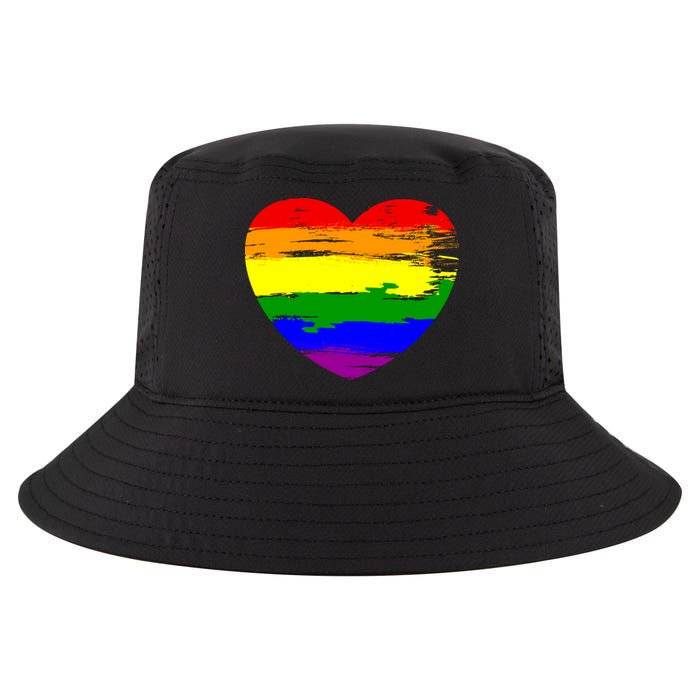 Pride Month Heart Distressed Cool Comfort Performance Bucket Hat