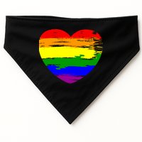 Pride Month Heart Distressed USA-Made Doggie Bandana