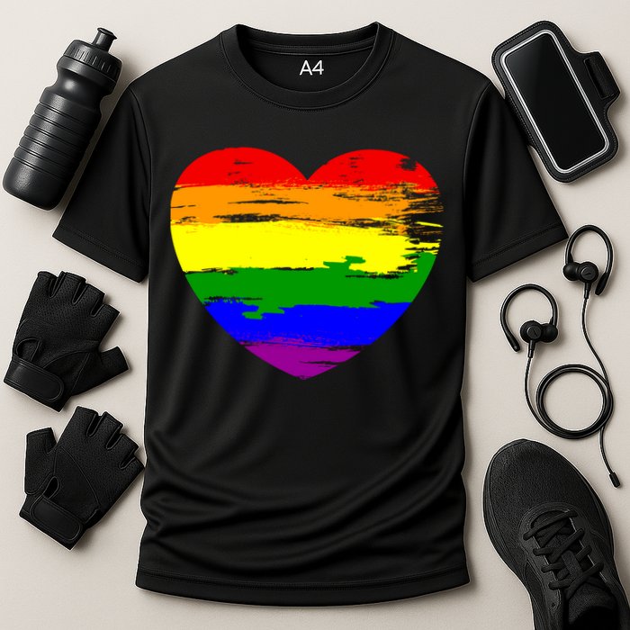 Pride Month Heart Distressed Performance Shirt