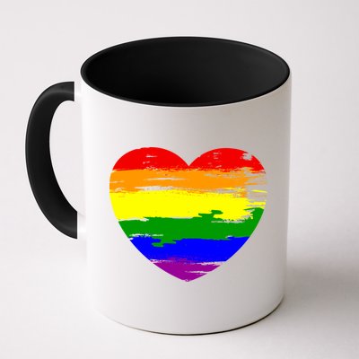 Pride Month Heart Distressed Mug