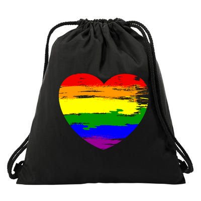 Pride Month Heart Distressed Drawstring Bag