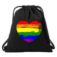 Pride Month Heart Distressed Drawstring Bag